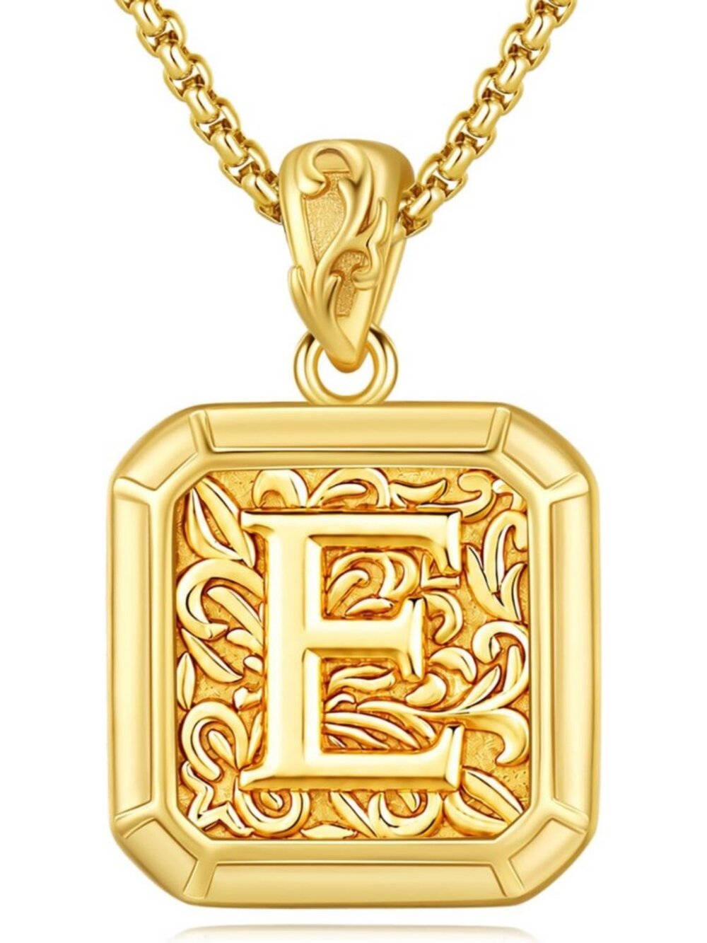 Large Initial Pendant Necklace A-Z in Silver & 14K Gold Plated - Stylish Jewelry